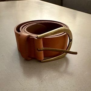Zara Leather Belt, Size S/M, Tan